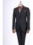 Italyan Stil Slim Fit Erkek Ceket Yelek Pantolon Takım Elbise Siyah T13465 1
