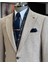 Italyan Stil Slim Fit Sivri Yaka Erkek Ceket Vizon T13214 3
