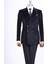 Italyan Stil Slim Fit Kadife Kruvaze Tek Ceket Siyah T13451 5