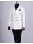 Italyan Stil Slim Fit Kadife Kruvaze Tek Ceket Ekru T13454 1