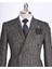 Italyan Stil Slim Fit Balıksırtı Desen Kruvaze Erkek Tek Ceket Siyah T13429 2