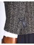 Italyan Stil Slim Fit Balıksırtı Desen Kruvaze Erkek Tek Ceket Siyah T13429 5