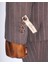 Italyan Stil Slim Fit Çizgili Kruvaze Ceket Pantolon Takım Elbise Kahverengi T13493 5