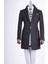 Italyan Stil Slim Fit Sivri Yaka Yün Karışımlı Kaşe Erkek Kaban Kahverengi T13455 5