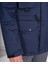 Italyan Stil Slim Fit Kapüşonlu Safari Mont Lacivert T10244 3