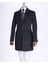 Italyan Stil Slim Fit Sivri Yaka Yün Karışımlı Kaşe Erkek Kaban Siyah T13363 1