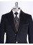 Italyan Stil Slim Fit Sivri Yaka Yün Karışımlı Kaşe Erkek Kaban Siyah T13363 2