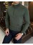 Italyan Stil Slim Fit Erkek Yarım Boğazlı Fermuarlı Triko Kazak Yeşil T13105 1