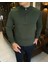 Italyan Stil Slim Fit Erkek Yarım Boğazlı Fermuarlı Triko Kazak Yeşil T13105 3