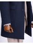 Italyan Stil Slim Fit Sivri Yaka Yün Karışımlı Kaşe Erkek Kaban Lacivert T13442 4