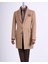 Italyan Stil Slim Fit Sivri Yaka Yün Karışımlı Kaşe Erkek Kaban Camel T13447 1