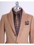 Italyan Stil Slim Fit Sivri Yaka Yün Karışımlı Kaşe Erkek Kaban Camel T13447 2