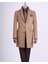 Italyan Stil Slim Fit Sivri Yaka Yün Karışımlı Kaşe Erkek Kaban Camel T13447 3