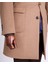 Italyan Stil Slim Fit Sivri Yaka Yün Karışımlı Kaşe Erkek Kaban Camel T13447 4