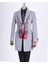 Italyan Stil Slim Fit Sivri Yaka Yün Karışımlı Kaşe Erkek Kaban Gri T13365 1