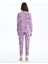 Lcw Young Bisiklet Yaka Desenli Polar Kadın Pijama Takımı 4