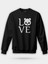 Love Yazılı Panda Siyah Unisex Regular Sweatshirt 1