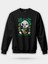 Japon Panda Siyah Unisex Regular Sweatshirt 1