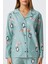 Kadın Nora Premium Mint Penguen Süet Doku Düğmeli Yılbaşı Pijama Takımı 3