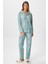 Kadın Nora Premium Mint Penguen Süet Doku Düğmeli Yılbaşı Pijama Takımı 4