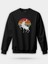 Renkli Geyik Siyah Unisex Regular Sweatshirt 1
