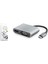 HDX7839 Type-C To Hub Hdtv 4K 30HZ + Type-C + USB + VGA 4ın1 Gri 1