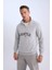 Relax Fit Fermuarlı Dik Yaka Baskılı Kalın Sweatshirt D4715AX24AU 3