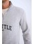 Relax Fit Fermuarlı Dik Yaka Baskılı Kalın Sweatshirt D4715AX24AU 4