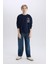 Erkek Çocuk Oversize Geniş Kalıp Bisiklet Yaka Sırt Baskılı Sweatshirt D7402A825SP 2