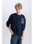 Erkek Çocuk Oversize Geniş Kalıp Bisiklet Yaka Sırt Baskılı Sweatshirt D7402A825SP 3