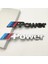 M Power 3D Metal Siyah ve Gümüş Stıcker Bmw Güç Rozet Araba Aksesuarı (13.8 cm x 2.3 Cm) 2 Adet 1