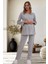 6102 Gri Hamile Lohusa Pijama Takımı 2