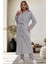6170 Gri Hamile Lohusa Sabahlıklı Pijama Takımı 3