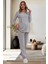 6170 Gri Hamile Lohusa Sabahlıklı Pijama Takımı 4