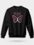Believe Pembe Kelebek Siyah Unisex Regular Sweatshirt 1