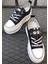 24K308-1 Kadın Hakiki Deri Yüksek Taban Taşlı Sneaker Spor Ayakkabı 3