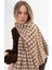 Kazayağı Desenli Kaşmir %100 Viscose Bej-Krem Şal 5