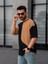 Tişört Erkek Parçalı Desen Regular Fit Bisiklet Yaka Bürümcük Tshirt Erkek T-Shirt 5