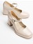 Adelin Kadın Yüksek Topuklu Bej Rugan Oxford Ayakkabı 2