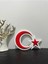 Şanlı Ay Yıldız Türk Bayrağı Biblo Tablo 20 cm 1