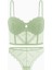 Rosali Dantelli Büstiyer Sütyen Külot Takım - Soft Push Up, Dolgulu - Fashion - 2501 - Yeşil 1