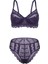Dantelli Minimizer Sütyen Külot Takım - Yarı Sünger Destekli, Balenli - Fashion - 2483 - Mor 1
