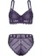 Dantelli Minimizer Sütyen Külot Takım - Yarı Sünger Destekli, Balenli - Fashion - 2483 - Mor 2