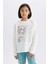 Kız Çocuk Pijama Takımı Uzun Kollu Üst Esnek Belli Uzun Alt E0531A825SP 3