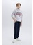 Erkek Çocuk 2'li Takım Kapüşonlu Baskılı Sweatshirt Beli Lastikli Eşofman Altı D9798A825SP 1