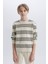 Erkek Çocuk Bisiklet Yaka Çizgili Sweatshirt D7716A825SP 3