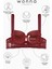 Fashion 2510 Bordo Çapraz Lastik Detaylı Dantelli Double Push Up Dekolte Sütyen 5