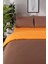 Organik Pamuk Akfil Çift Taraflı Nevresim Takımı Çift Kişilik 200X220 cm Oranj Kahve 2