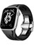 Apple Watch 44MM KRD-127 Metal Tokalı Silikon Kordon-Siyah 1