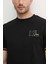 Erkek Bisiklet Yaka T-Shirt Siyah 755463551235 T-Shırt Crewneck 2